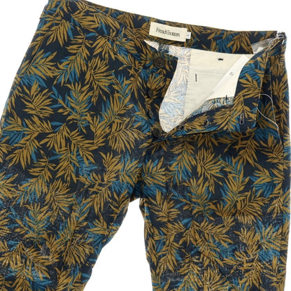 【中古】【未使用】フレンチトロッターズ FrenchTrotters コットンリネン リーフ プリント ショートパンツ ネイビーxブラウン【サイズS】【 状態ランクS 】【 メンズ 】