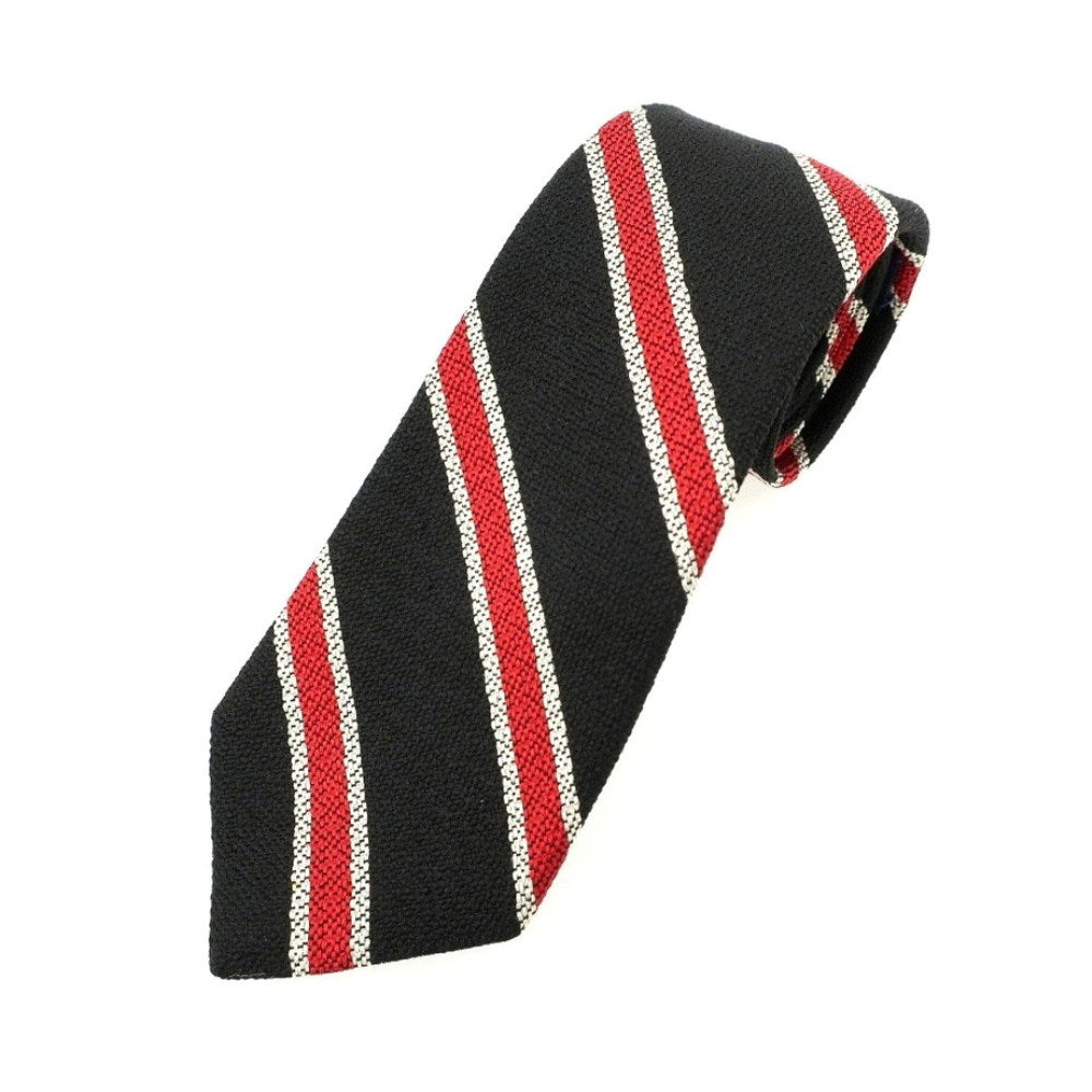 【中古】ポロ ラルフローレン Polo Ralph Lauren シルク ストライプ柄ネクタイ ブラックxレッド【 状態ランクB 】【 メンズ 】