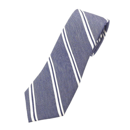 【中古】ジェイクルー J.CREW リネンシルク ストライプ柄ネクタイ ナロータイ ネイビーxホワイト【 状態ランクB 】【 メンズ 】