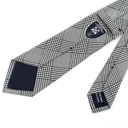 【中古】【未使用】ジョン コンフォート JOHN COMFORT シルク グレンチェック ネクタイ ブラックxホワイト【 状態ランクS 】【 メンズ 】