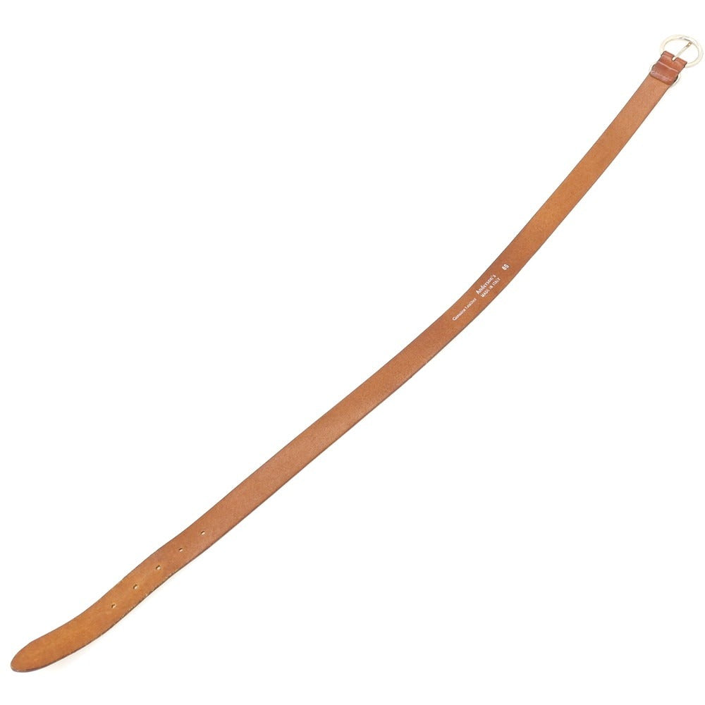 【中古】アンダーソンズ Andersons レザー ベルト ライトブラウンxシルバー【サイズ80】【 状態ランクC 】【 メンズ 】