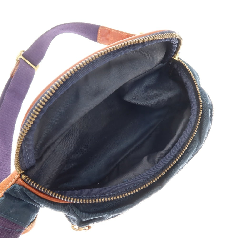 【中古】フェリージ Felisi ナイロン系 レザー 218/2 ウエストバッグ ネイビーxブラウン【 状態ランクB 】【 メンズ 】