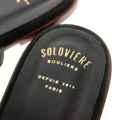【中古】ソロヴィエール SOLOVIERE レザー サンダル ブラック【サイズ41】【 状態ランクB 】【 メンズ 】