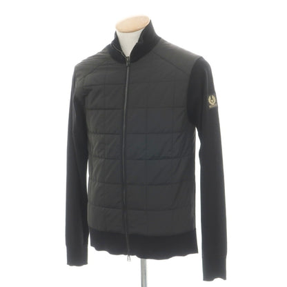 【中古】ベルスタッフ BELSTAFF ウール×ポリエステル 切替 スタンドカラー ニットブルゾン ブラック【サイズS】【 状態ランクB 】【 メンズ 】
