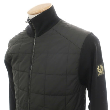 【中古】ベルスタッフ BELSTAFF ウール×ポリエステル 切替 スタンドカラー ニットブルゾン ブラック【サイズS】【 状態ランクB 】【 メンズ 】