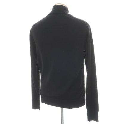 【中古】ベルスタッフ BELSTAFF ウール×ポリエステル 切替 スタンドカラー ニットブルゾン ブラック【サイズS】【 状態ランクB 】【 メンズ 】