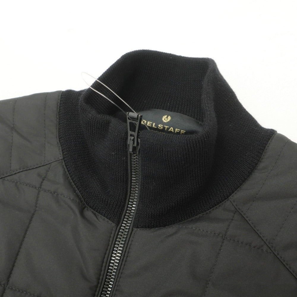 【中古】ベルスタッフ BELSTAFF ウール×ポリエステル 切替 スタンドカラー ニットブルゾン ブラック【サイズS】【 状態ランクB 】【 メンズ 】