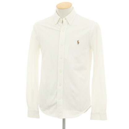 【中古】ポロ ラルフローレン Polo Ralph Lauren KNIT OXFORD コットン ボタンダウン カジュアルシャツ ホワイト【サイズS】【 状態ランクC 】【 メンズ 】