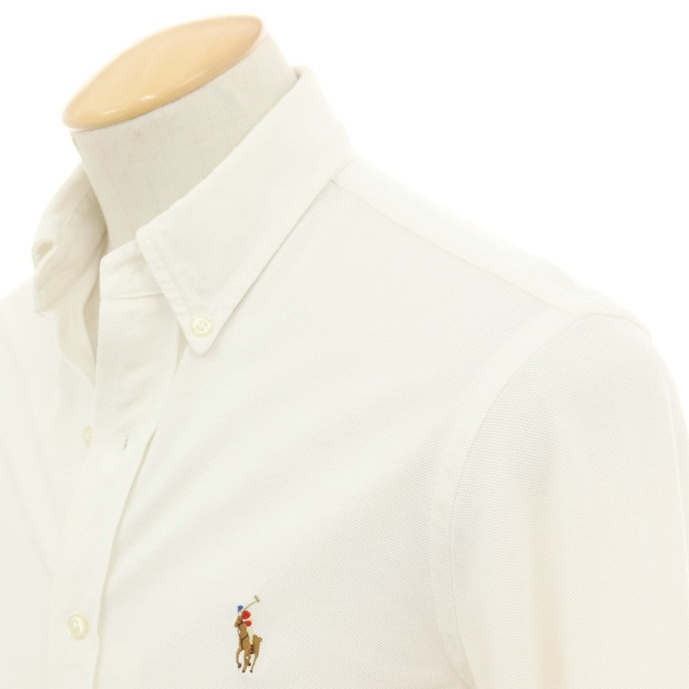【中古】ポロ ラルフローレン Polo Ralph Lauren KNIT OXFORD コットン ボタンダウン カジュアルシャツ ホワイト【サイズS】【 状態ランクC 】【 メンズ 】