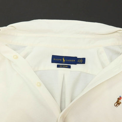【中古】ポロ ラルフローレン Polo Ralph Lauren KNIT OXFORD コットン ボタンダウン カジュアルシャツ ホワイト【サイズS】【 状態ランクC 】【 メンズ 】