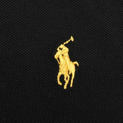 【中古】ポロ ラルフローレン Polo Ralph Lauren コットン 鹿の子 半袖ポロシャツ ブラックxマスタード【サイズM】【 状態ランクB 】【 メンズ 】