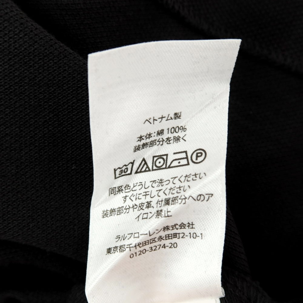 【中古】ポロ ラルフローレン Polo Ralph Lauren コットン 鹿の子 半袖ポロシャツ ブラックxマスタード【サイズM】【 状態ランクB 】【 メンズ 】