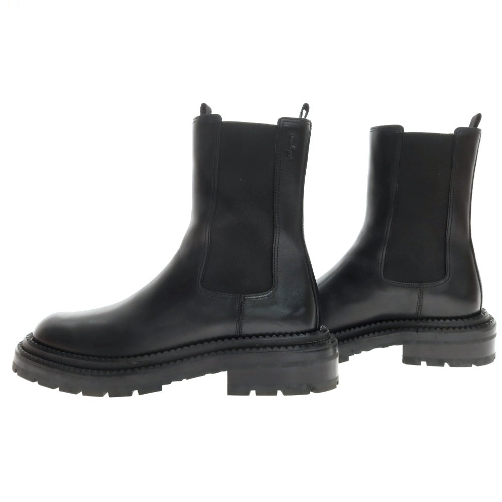 【中古】サルヴァトーレフェラガモ Salvatore Ferragamo レザー サイドゴアブーツ ブラック【サイズ8】【 状態ランクB 】【 メンズ 】