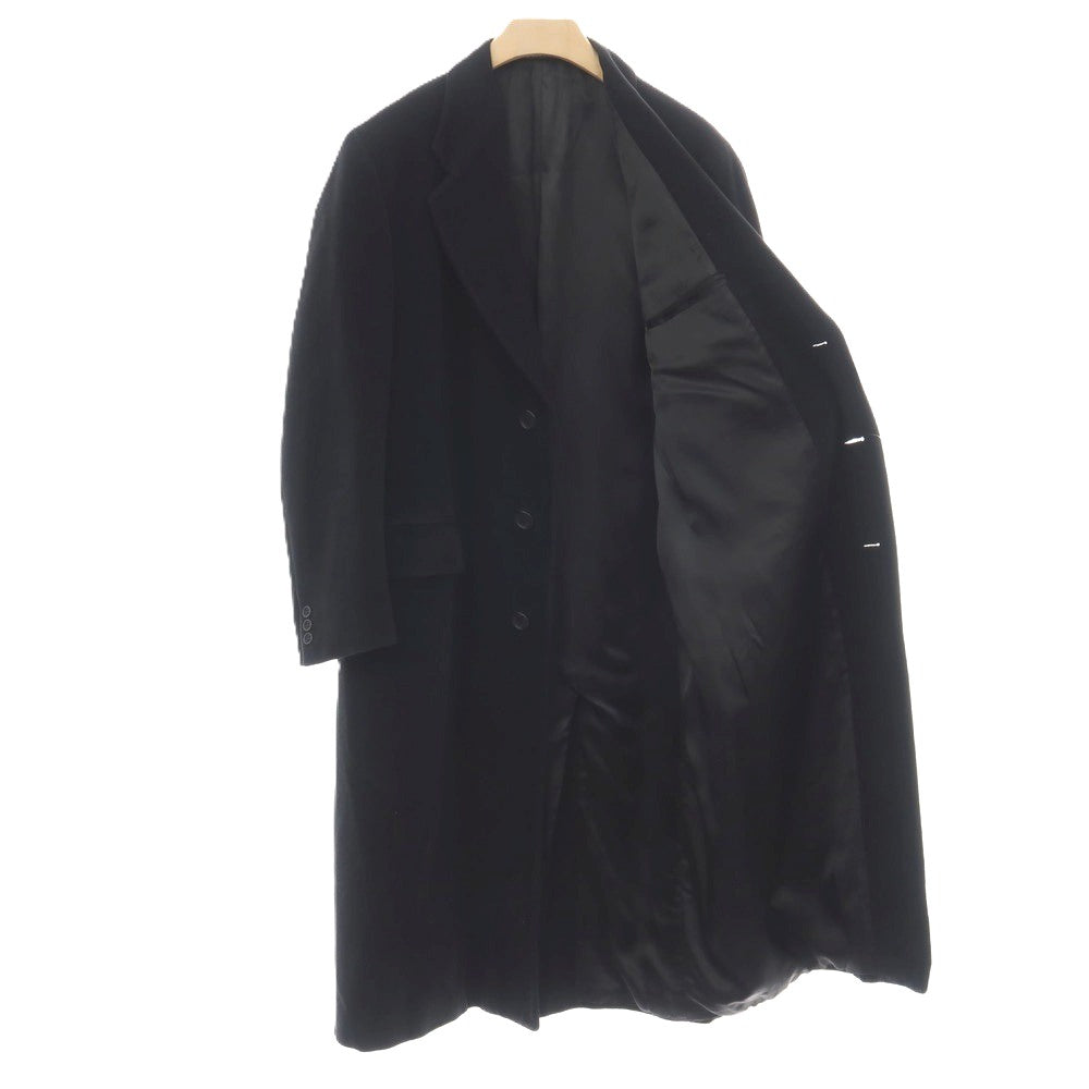 【中古】ジョルジオアルマーニ GIORGIO ARMANI アンゴラウールカシゴラ チェスターフィールドコート ブラック【サイズ50】【 状態ランクC 】【 メンズ 】