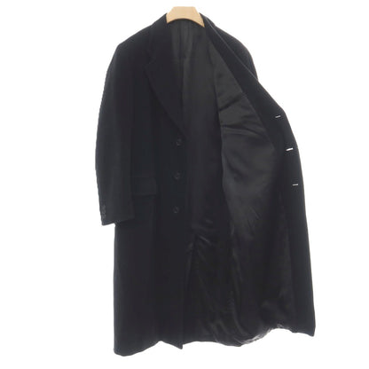 【中古】ジョルジオアルマーニ GIORGIO ARMANI アンゴラウールカシゴラ チェスターフィールドコート ブラック【サイズ50】【 状態ランクC 】【 メンズ 】