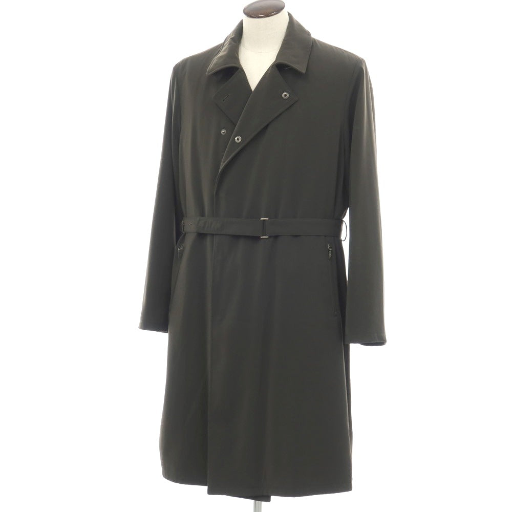 【中古】ジョルジオアルマーニ GIORGIO ARMANI ポリエステル 中綿入り ベルテッドコート ダークオリーブグリーン【サイズ52】【 状態ランクC 】【 メンズ 】