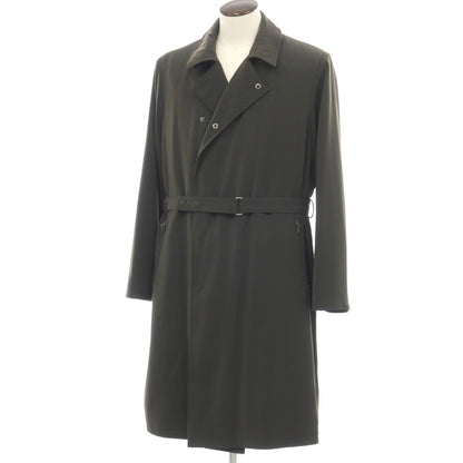 【中古】ジョルジオアルマーニ GIORGIO ARMANI ポリエステル 中綿入り ベルテッドコート ダークオリーブグリーン【サイズ52】【 状態ランクC 】【 メンズ 】
