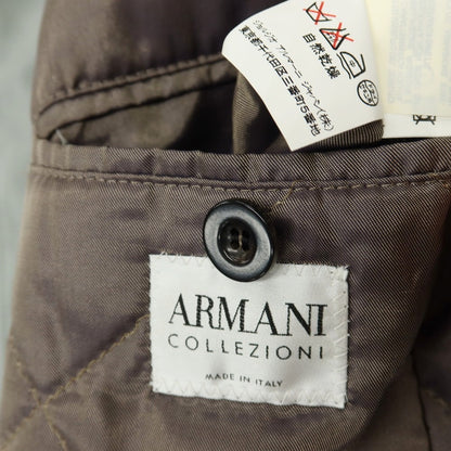 【中古】アルマーニ コレッツォーニ ARMANI COLLEZIONI ナイロンポリエステル 中綿入り ジップアップコート ライトセージグレー系【サイズ52】【 状態ランクC 】【 メンズ 】