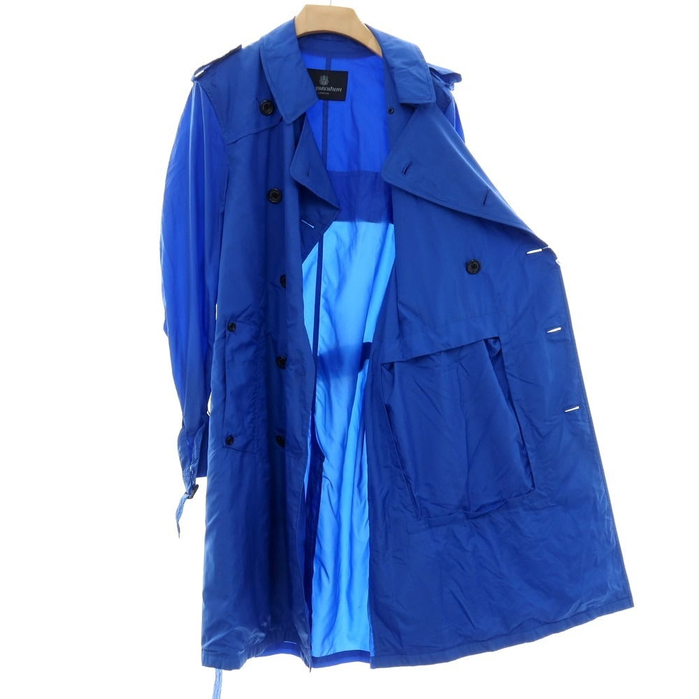 【中古】アクアスキュータム Aquascutum ポケッタブル ポリエステル トレンチコート ブルー【サイズ42】【 状態ランクC 】【 メンズ 】