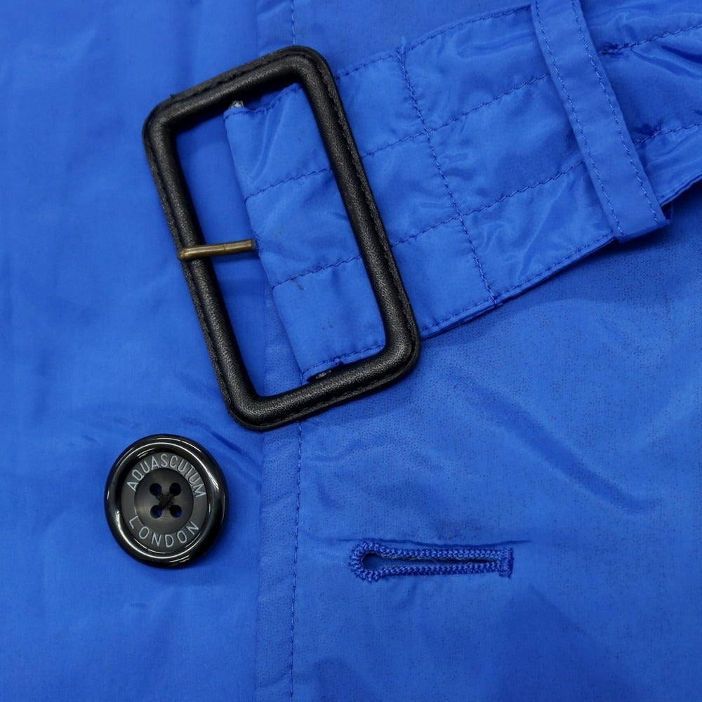 【中古】アクアスキュータム Aquascutum ポケッタブル ポリエステル トレンチコート ブルー【サイズ42】【 状態ランクC 】【 メンズ 】