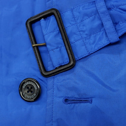 【中古】アクアスキュータム Aquascutum ポケッタブル ポリエステル トレンチコート ブルー【サイズ42】【 状態ランクC 】【 メンズ 】