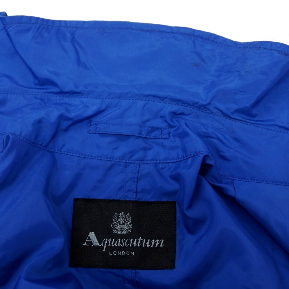 【中古】アクアスキュータム Aquascutum ポケッタブル ポリエステル トレンチコート ブルー【サイズ42】【 状態ランクC 】【 メンズ 】