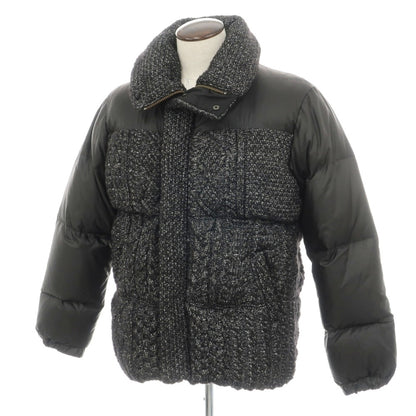 【中古】ザダファーオブセントジョージ The DUFFER of ST.GEORGE ニット 切替 ダウンジャケット ブラック系【サイズXL】【 状態ランクB 】【 メンズ 】