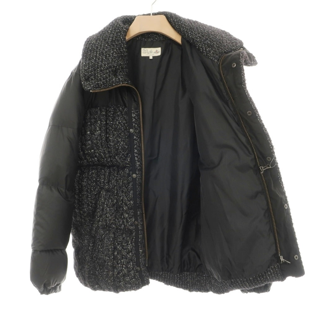 【中古】ザダファーオブセントジョージ The DUFFER of ST.GEORGE ニット 切替 ダウンジャケット ブラック系【サイズXL】【 状態ランクB 】【 メンズ 】