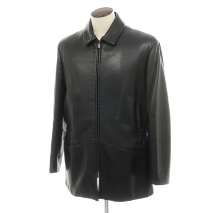 【中古】アルマーニ コレッツォーニ ARMANI COLLEZIONI ラムスキン ナッパ レザーブルゾン ブラック【サイズ52】【 状態ランクC 】【 メンズ 】