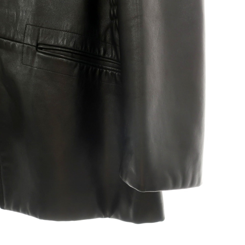 【中古】アルマーニ コレッツォーニ ARMANI COLLEZIONI ラムスキン ナッパ レザーブルゾン ブラック【サイズ52】【 状態ランクC 】【 メンズ 】