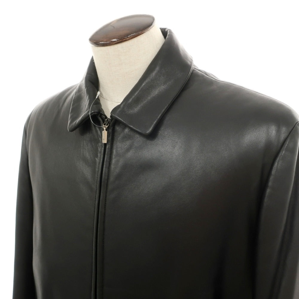 【中古】アルマーニ コレッツォーニ ARMANI COLLEZIONI ラムスキン ナッパ レザーブルゾン ブラック【サイズ52】【 状態ランクC 】【 メンズ 】