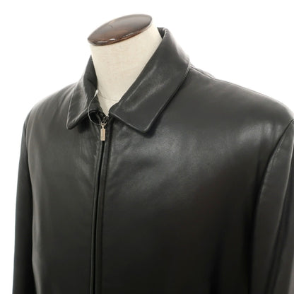 【中古】アルマーニ コレッツォーニ ARMANI COLLEZIONI ラムスキン ナッパ レザーブルゾン ブラック【サイズ52】【 状態ランクC 】【 メンズ 】