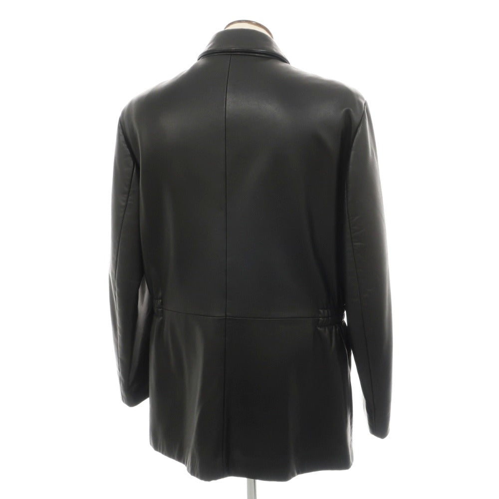 【中古】アルマーニ コレッツォーニ ARMANI COLLEZIONI ラムスキン ナッパ レザーブルゾン ブラック【サイズ52】【 状態ランクC 】【 メンズ 】