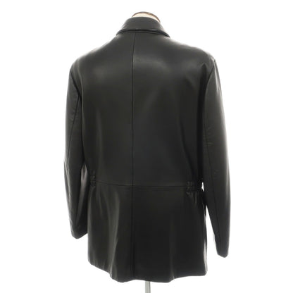 【中古】アルマーニ コレッツォーニ ARMANI COLLEZIONI ラムスキン ナッパ レザーブルゾン ブラック【サイズ52】【 状態ランクC 】【 メンズ 】