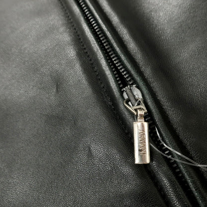 【中古】アルマーニ コレッツォーニ ARMANI COLLEZIONI ラムスキン ナッパ レザーブルゾン ブラック【サイズ52】【 状態ランクC 】【 メンズ 】