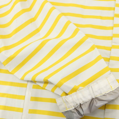 【中古】ヘリーハンセン HELLY HANSEN ナイロン ボーダー フーデッドレインブルゾン ホワイトxイエロー【サイズXL】【 状態ランクC 】【 メンズ 】