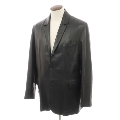 【中古】ジョルジオアルマーニ GIORGIO ARMANI LE COLLEZIONI ラムレザー 3B カジュアルジャケット ブラック【サイズ52】【 状態ランクC 】【 メンズ 】