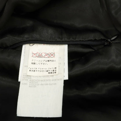 【中古】ジョルジオアルマーニ GIORGIO ARMANI LE COLLEZIONI ラムレザー 3B カジュアルジャケット ブラック【サイズ52】【 状態ランクC 】【 メンズ 】