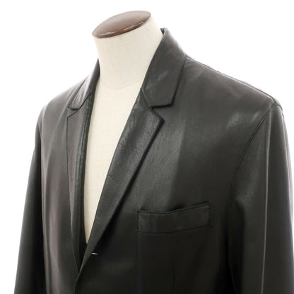 【中古】ジョルジオアルマーニ GIORGIO ARMANI LE COLLEZIONI ラムレザー 3B カジュアルジャケット ブラック【サイズ52】【 状態ランクC 】【 メンズ 】