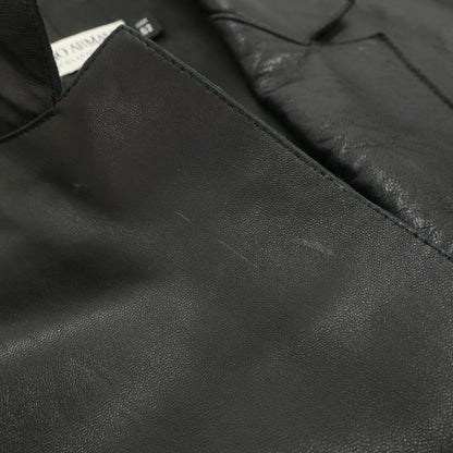 【中古】ジョルジオアルマーニ GIORGIO ARMANI LE COLLEZIONI ラムレザー 3B カジュアルジャケット ブラック【サイズ52】【 状態ランクC 】【 メンズ 】
