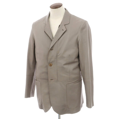 【中古】アルマーニ コレッツォーニ ARMANI COLLEZIONI レザー 3つボタン＆ダブルジップ カジュアルジャケット ライトグレージュ【サイズ50】【 状態ランクD 】【 メンズ 】