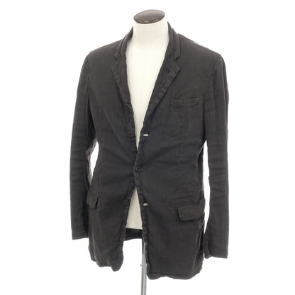 【SALE30%OFF/返品不可】【中古】アルマーニ コレッツォーニ ARMANI COLLEZIONI ストレッチ リネンコットン 3B カジュアルジャケット ブラック系（ダークグレー）【 サイズ52 】【 状態ランクD 】【 メンズ 】