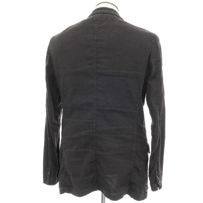 【SALE30%OFF/返品不可】【中古】アルマーニ コレッツォーニ ARMANI COLLEZIONI ストレッチ リネンコットン 3B カジュアルジャケット ブラック系（ダークグレー）【 サイズ52 】【 状態ランクD 】【 メンズ 】