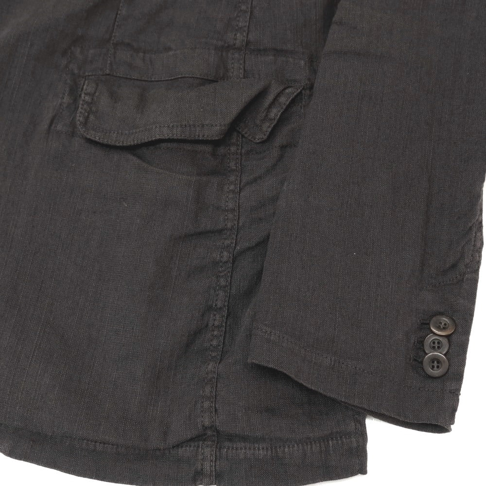 【SALE30%OFF/返品不可】【中古】アルマーニ コレッツォーニ ARMANI COLLEZIONI ストレッチ リネンコットン 3B カジュアルジャケット ブラック系（ダークグレー）【 サイズ52 】【 状態ランクD 】【 メンズ 】