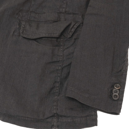 【SALE30%OFF/返品不可】【中古】アルマーニ コレッツォーニ ARMANI COLLEZIONI ストレッチ リネンコットン 3B カジュアルジャケット ブラック系（ダークグレー）【 サイズ52 】【 状態ランクD 】【 メンズ 】