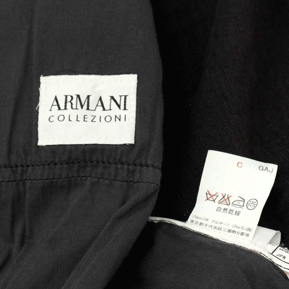 【SALE30%OFF/返品不可】【中古】アルマーニ コレッツォーニ ARMANI COLLEZIONI ストレッチ リネンコットン 3B カジュアルジャケット ブラック系（ダークグレー）【 サイズ52 】【 状態ランクD 】【 メンズ 】