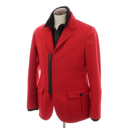 【中古】アルマーニ コレッツォーニ ARMANI COLLEZIONI カシミヤ混 ドッキング ジップアップ 中綿入り カジュアルジャケット レッド【サイズ52】【 状態ランクB 】【 メンズ 】