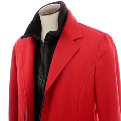 【中古】アルマーニ コレッツォーニ ARMANI COLLEZIONI カシミヤ混 ドッキング ジップアップ 中綿入り カジュアルジャケット レッド【サイズ52】【 状態ランクB 】【 メンズ 】