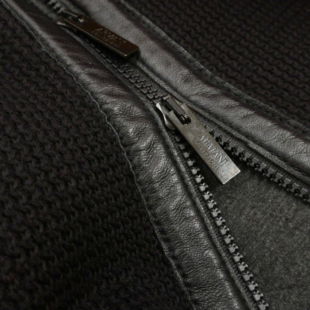 【中古】アルマーニ コレッツォーニ ARMANI COLLEZIONI カシミヤ混 ドッキング ジップアップ 中綿入り カジュアルジャケット レッド【サイズ52】【 状態ランクB 】【 メンズ 】