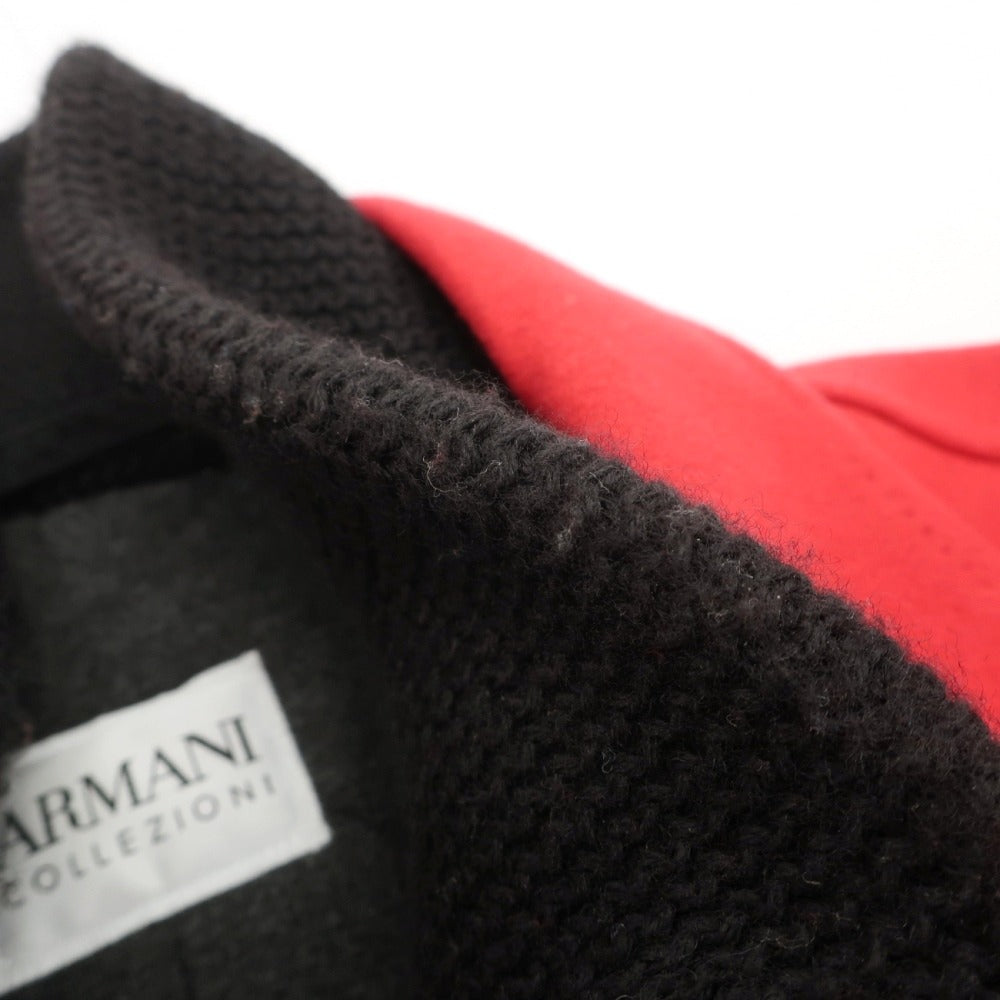 【中古】アルマーニ コレッツォーニ ARMANI COLLEZIONI カシミヤ混 ドッキング ジップアップ 中綿入り カジュアルジャケット レッド【サイズ52】【 状態ランクB 】【 メンズ 】